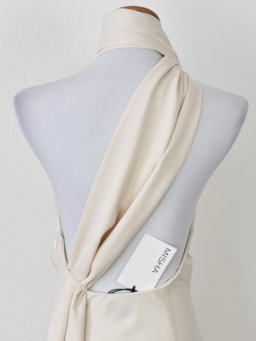 Misha Vivica Midi Dress One Shoulder Ivory NEW - S - Picture 6 of 11
